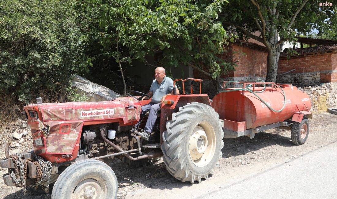 Bozbey, patlak lastikle 40 km yol alıp yangına su taşıyan