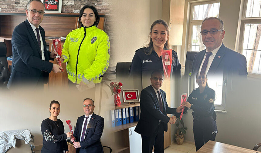 İlçe Emniyet Müdürü Erdoğan Baydemir, kadın personelin 8 Mart Dünya