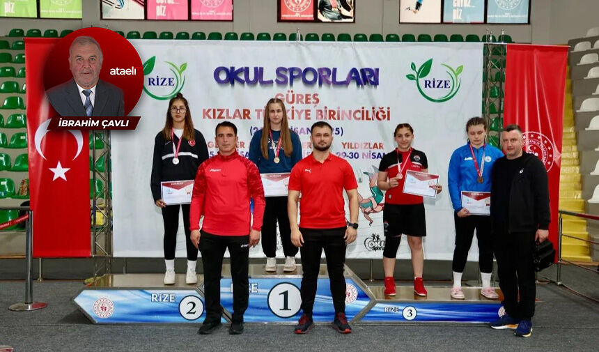 Belediye Mustafakemalpaşaspor’un başarılı güreşçisi Ayşe Soygençler, Rize’de düzenlenen Okul Sporları