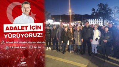 CHP Mustafakemalpaşa, Ekrem İmamoğlu’nun gözaltına alınmasını protesto etmek için yürüyüş