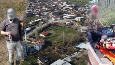 Güllüce Mahallesi'nde mantar toplamaya çıkan iki arkadaş, kayalık bir arazide