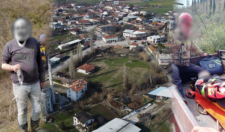 Güllüce Mahallesi'nde mantar toplamaya çıkan iki arkadaş, kayalık bir arazide