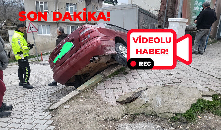 Balıkesir caddesinde oluşan kazada araca çarpmamak için az kalsın takla
