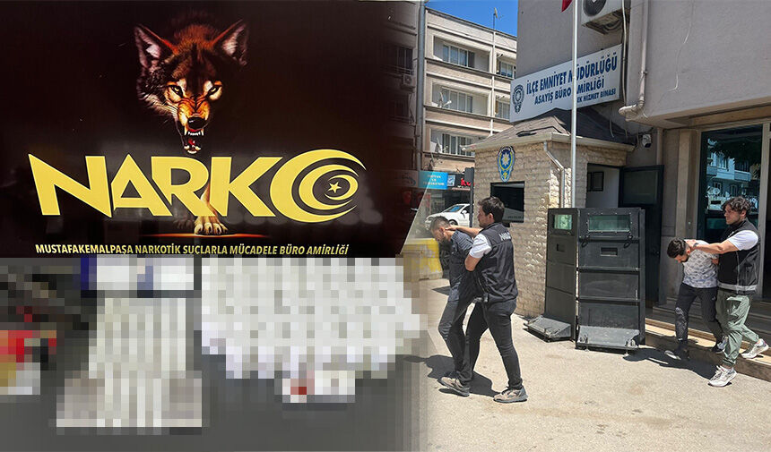 Mustafakemalpaşa İlçe Emniyet Müdürlüğü Narkotik Suçlarla Mücadele Büro Amirliği ekipleri,