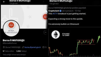 Bursa İl Müftülüğü’nün resmi X hesabı kimliği belirsiz kişilerce ele