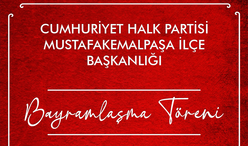 Cumhuriyet Halk Partisi (CHP) Mustafakemalpaşa İlçe Başkanlığı, Kurban Bayramı dolayısıyla