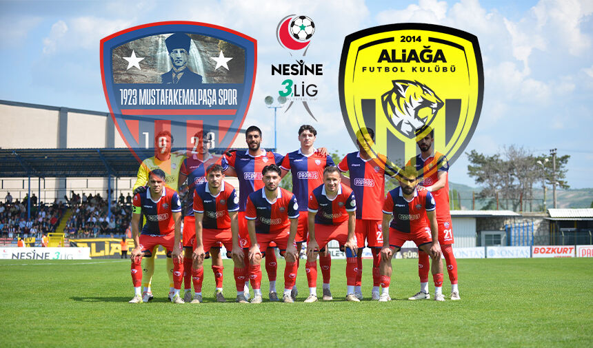 Mustafakemalpaşa İlçe Stadyumu’nda oynanan karşılaşmada Aliağa Futbol A.Ş, 1923 Mustafakemalpaşaspor'u