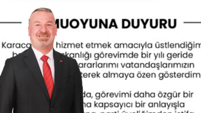 Karacabey Belediye Başkanı Fatih Karabatı yakın süre önce partisinden istifa