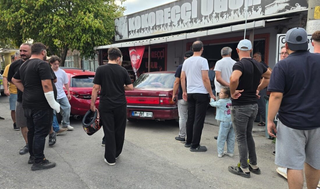 Bursa Caddesi’nde akşam saatlerinde meydana gelen trafik kazası, çevrede kısa